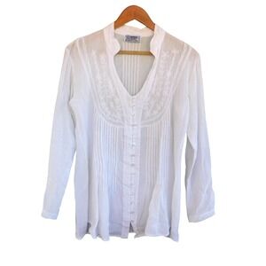 Mexicali Blues Gauze Top Fringe Boho Hippie Festival‎ One Size Crop Sz Large